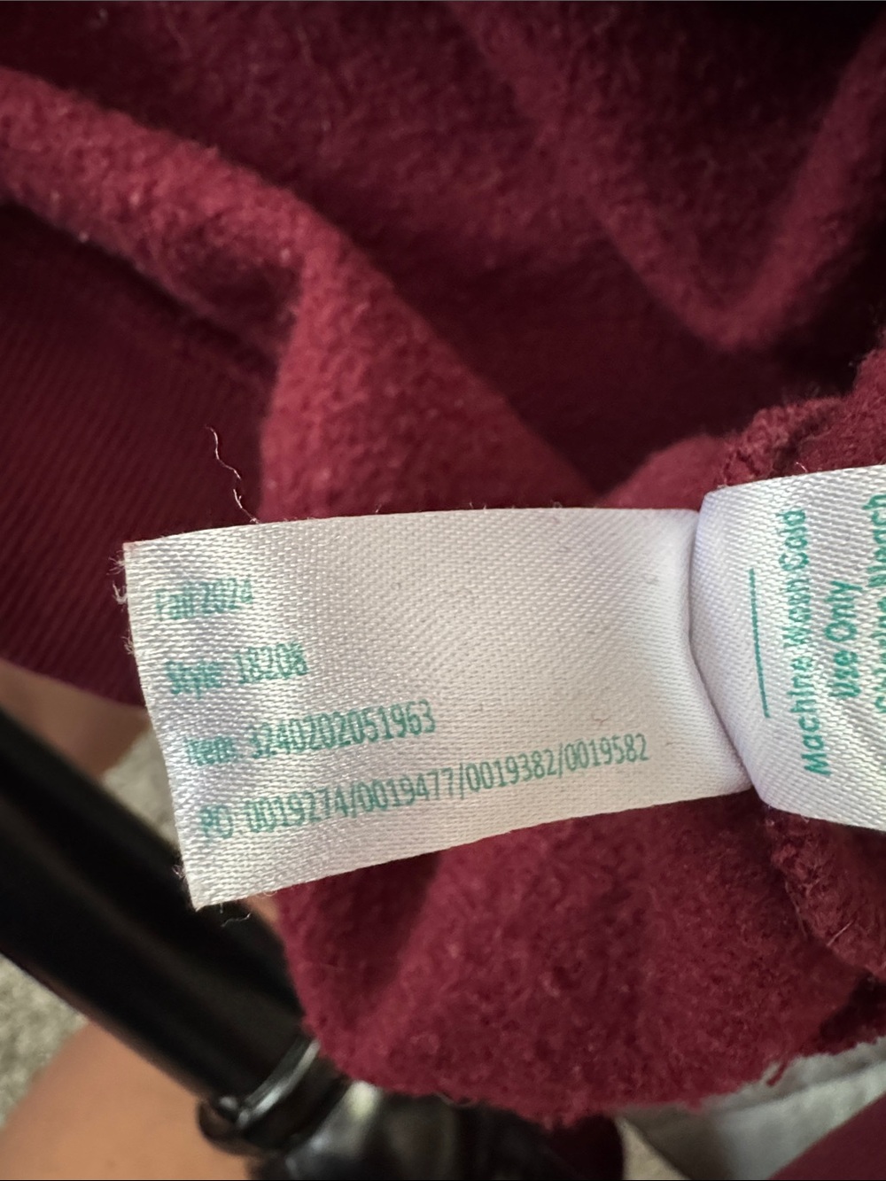 Marine Layer Maroon Crewneck with Cream & White Striped Trim - Picture 5 of 5
